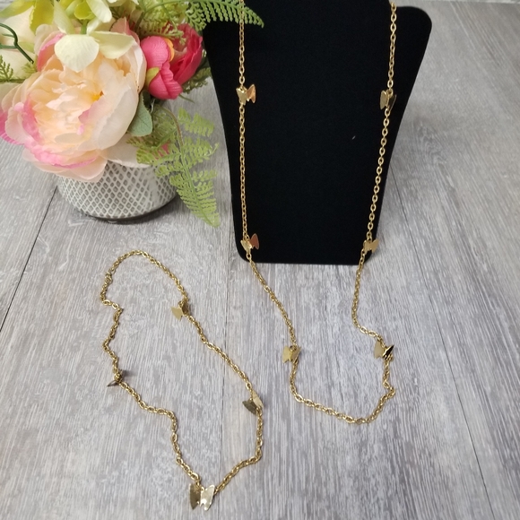 Goldtone butterfly necklace set - Picture 3 of 6